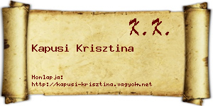 Kapusi Krisztina névjegykártya