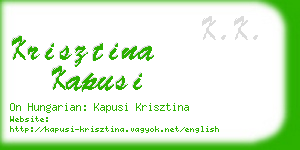 krisztina kapusi business card